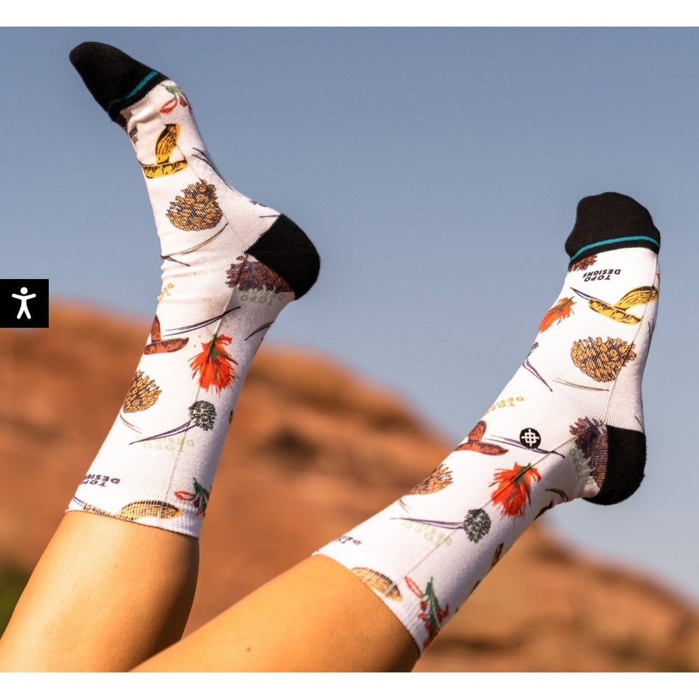 Stance X‎ Topo Designs crew socks size medium poly blend white mid cushion new